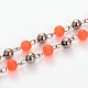 Chaînes de perles en verre transparent mat pour bricolage de colliers et bracelets AJEW-JB00108-02-1