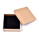 スクエアクラフト紙ジュエリーボックス  ネックレスボックス  黒いスポンジを使って  バリーウッド  11.2x11.2x3.8cm CBOX-L008-002-2