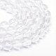 Brins ronds cristal de perles de quartz naturel X-G-R345-4mm-22-1