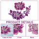 Nbeads 2 Stück Stickerei-Pfingstrosen-Blumen-Patches PATC-NB0001-11A-5