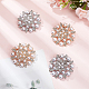 WADORN 2 Pairs 2 Colors Alloy Rhinestone Shoe Decoration FIND-WR0010-37-4