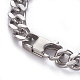 304 Stainless Steel Curb Chain ID Bracelets BJEW-I279-02P-4