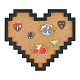 BENECREAT Pin Board Pixel Heart Cork Board AJEW-WH0016-26D-1