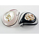 Handmade Silver Foil Glass Pendants, 925 Silver, with Gold Sand, teardrop, Black/Pink, about 42~44mm wide, 48mm long, hole: 6mm