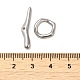 真鍮製マンテル  リング  プラチナメッキ  リング：12.5x11.5x2ミリメートル。バー：24x5x3.5  穴：1.2mm KK-M270-02P-4