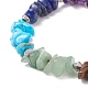 Natural & Synthetic Mixed Gemstone Chips Braided Bead Bracelet BJEW-JB08631-4