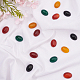 PH PandaHall 20pcs 5 Color Natural Agate Oval Cabochon 18x13mm Flatback Gemstone Cabochons Green Orange Red for Tray Setting Charm Bracelet G-PH0034-51-4