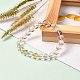 Bracelet extensible en perles d'amétrine naturelle pour homme fille femme BJEW-JB06714-2