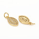 Brass Micro Pave Cubic Zirconia Charms ZIRC-L096-08G-2