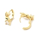 Cubic Zirconia Rabbit Hoop Earrings EJEW-C028-01G-2