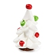 樹脂のクリスマスツリーの飾り  マイクロ風景雪景色の装飾  ホワイト  25x38~39mm DJEW-P005-01D-02-3