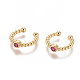 Golden Plated Brass Micro Pave Cubic Zirconia Cuff Earrings EJEW-L244-05B-1