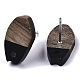 Accessoires de boucles d'oreilles en résine et bois de noyer MAK-N032-010A-6