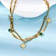 Двухслойные ожерелья из нержавеющей стали 304 со стразами NJEW-U026-03G-3