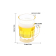 透明樹脂イミテーションフードペンダント  ビールのチャーム  ゴールド  33x31x22.5mm  穴：2mm RESI-WH0020-038-2