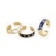 Echte 16 Karat vergoldete Stern- und Mond-Emaille-Manschettenringe für Frauen RJEW-Q165-017-NR-1