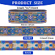 FINGERINSPIRE 7.7 Yard 2 inch Blue Vintage Jacquard Ribbon Ethnic Style Diamond-Shaped Floral Pattern Embroidery Woven Trim Polyester Fabric Trim Retro Tyrolean Ribbon for Clothing OCOR-WH0079-40A-2