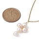 Collar con colgante de cruz con cuentas de perlas naturales de grado A para mujer NJEW-JN04414-3