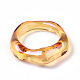 透明樹脂指輪  ABカラーメッキ  ダークオレンジ  usサイズ6 3/4(17.1mm) RJEW-T013-001-E05-4