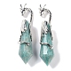 Большие подвески с ограненными заостренными пулями из натурального амазонита G-L524-19P-07-1