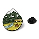 Outdoor Camping Theme with Word Back To Nature Enamel Pin JEWB-D020-02C-3