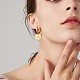 Boucles d'oreilles créoles coeur en acier titane avec soleil pour femme JE921A-5