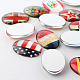 Cabochons en verre de dos plat ovale de drapeau national patriotique X-GGLA-A003-30x40-II-3
