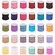 PandaHall 30 Rolls 3mm Lace Faux Leather Suede Beading Cords Velvet String 30 Colors 5.5 Yard Each for Jewelry Making LW-PH0001-05-1