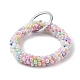 Porte-clés de poignet de bracelet de perles de verre AJEW-Z018-01-2