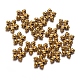 チベット風合金スペーサービーズ  無鉛の  花  アンティーク黄金  直径約9mm  厚さ3mm  穴：1mm X-GAB5464Y-3