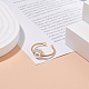 Shell Pearl Paw Print Braided Open Cuff Ring RJEW-TA00034-2