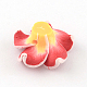 Plumeria hecha a mano de arcilla polimérica flor 3D abalorios CLAY-Q192-15mm-08-2