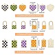 Superfindings 24 pièces 12 style rack placage alliage damier pendentifs FIND-FH0003-01-4