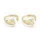 Brass Micro Pave Clear Cubic Zirconia Cuff Rings RJEW-F103-13S-G-1