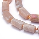 Brins de perles de pierre de soleil naturelles givrées G-L552B-05-2