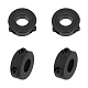 Unicraftale 4 juego de anillo fijo de doble división negro de 16 mm FIND-WH0126-91D-1