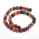 Dyed Natural Agate Faceted Round Beads Strands G-E268-22-3