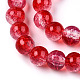 Brins de perles de verre peintes à cuisson craquelée transparente DGLA-T003-01C-08-3