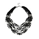 Многорядные ожерелья из стеклянных бусин в стиле бохо NJEW-H063-01P-05-2
