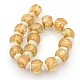 Handmade Gold Sand Lampwork Round Beads Strands LAMP-L026-03-3