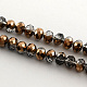 Brins de perles de verre rondelles à facettes transparentes EGLA-S097-8mm-07-2
