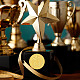 Craspire 100 個ゴールド箔ステッカースター賞エンボス証明書シール自己粘着ステッカーメダル装飾ステッカー認証卒業企業公証人シール封筒 DIY-WH0211-232-6
