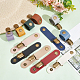 WADORN 12Pcs 12 Colors PU Leather Band Hat Clips FIND-WR0010-81-4