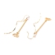 Lotus Flower Brass Chandelier Earrings Set for Girl Women EJEW-JE04631-5