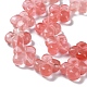 Chapelets de perles en verre de quartz de cerise G-M418-D05-01-4