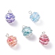 Amuletos de vidrio agrietado envueltos en alambre PALLOY-JF01310-1