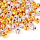 Biyun 200pcs 2 couleurs perles rondes acryliques opaques SACR-BY0001-02-3