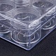 （訳あり商品）  プラスチックビーズ収納ケース  透明  16.2x12.4x3.8cm  12 個のラウンドボックス: 39x33mm CON-XCP0003-02-3