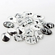 Cabuchones de cristal ovales de blanco y negro tema adornos  X-GGLA-A003-13x18-BB-1