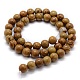 Chapelets de perles en pierre en bois naturel G-G763-05-4mm-2